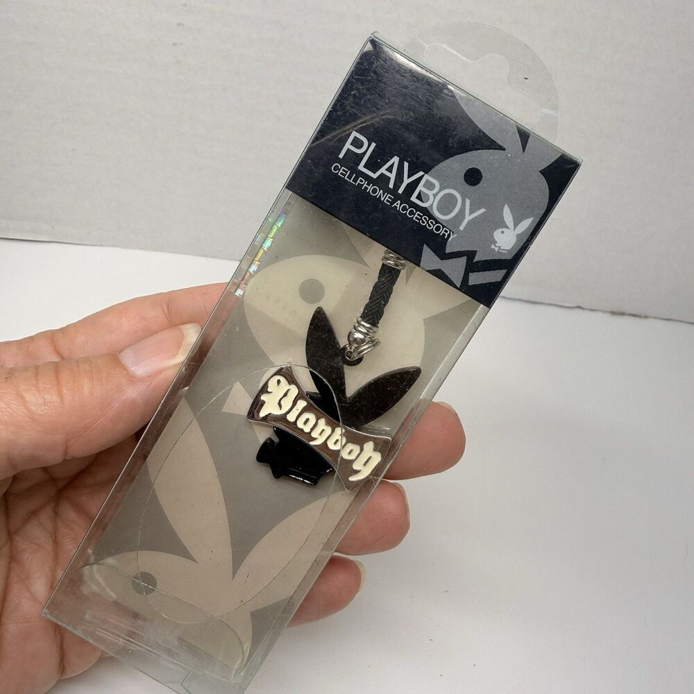 Playboy And Rabbit Head Design Phone Accessory Charm Black Bunny Bag Charm Vtg